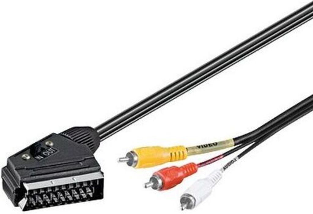 A/V Kabel Scart St. >3x Cinch IN/OUT Schalter 2m Produktbild 3