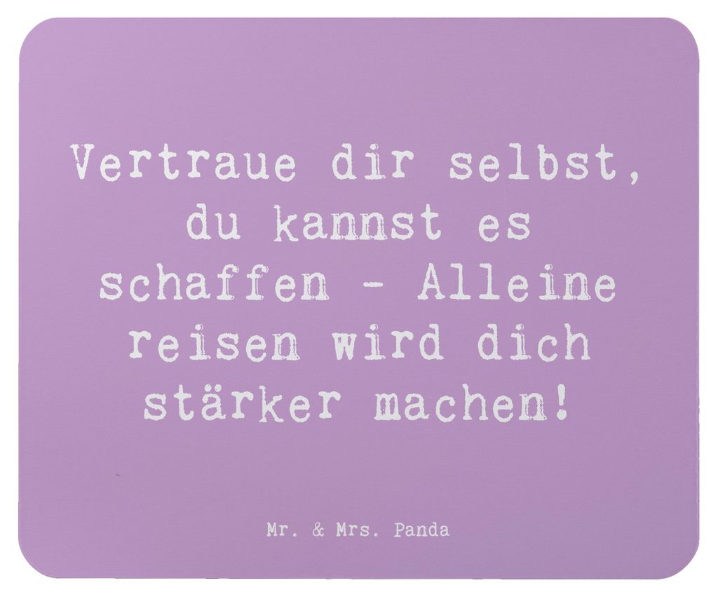 Mr. & Mrs. Panda Mouse Pad Spruch Alleine Reisen unternehmen - Lavendeltraum - Geschenk, Abenteuer, Mousepad, Unterstützung, laptop mauspad, Vertr...