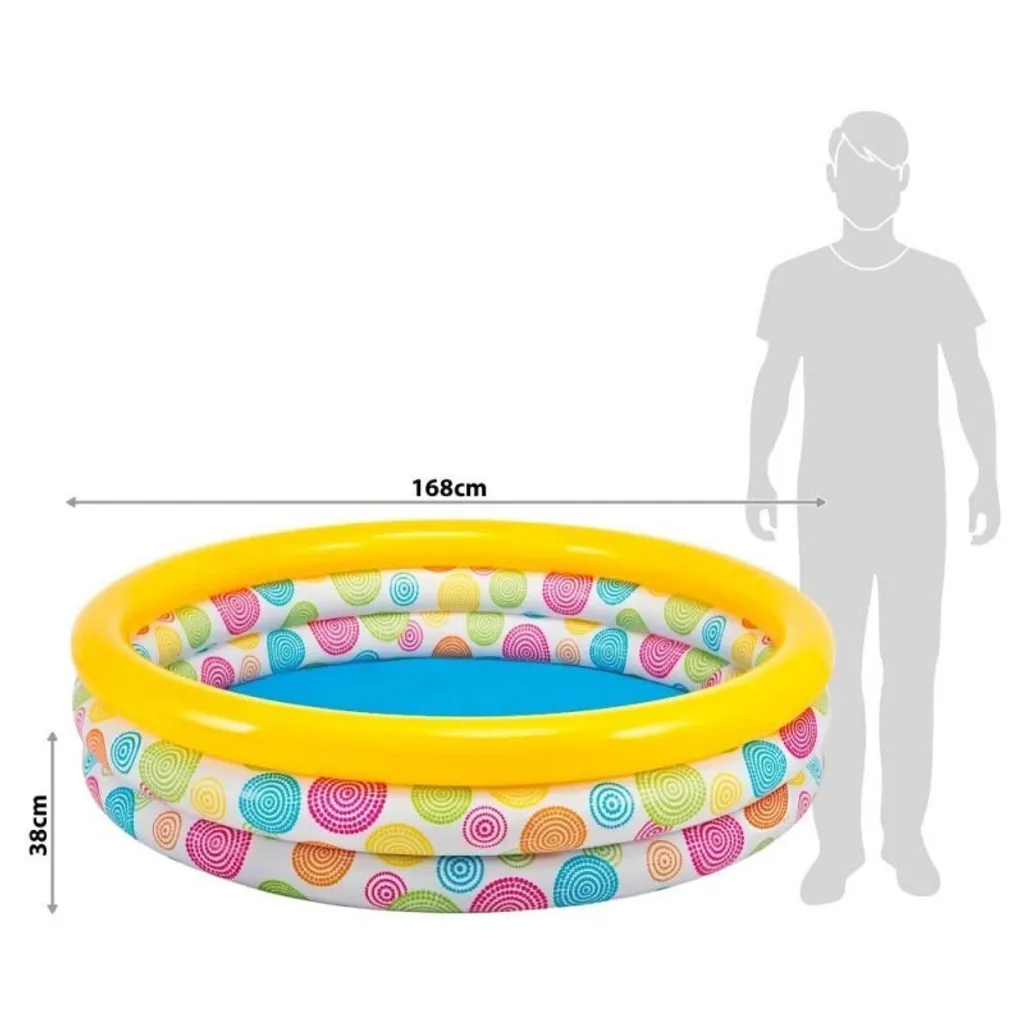 Pataugeoire 3 anneaux robuste Intex Rainbow Ombre multicolore - 9