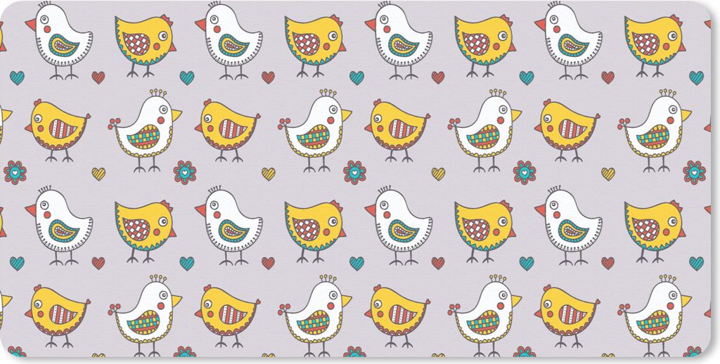 MuchoWow Mauspad Mousepad Muster - Vogel - Huhn 60x30 cm - Mousepads - Maus Mat - Pad - Mausunterlage - Nachhaltig
