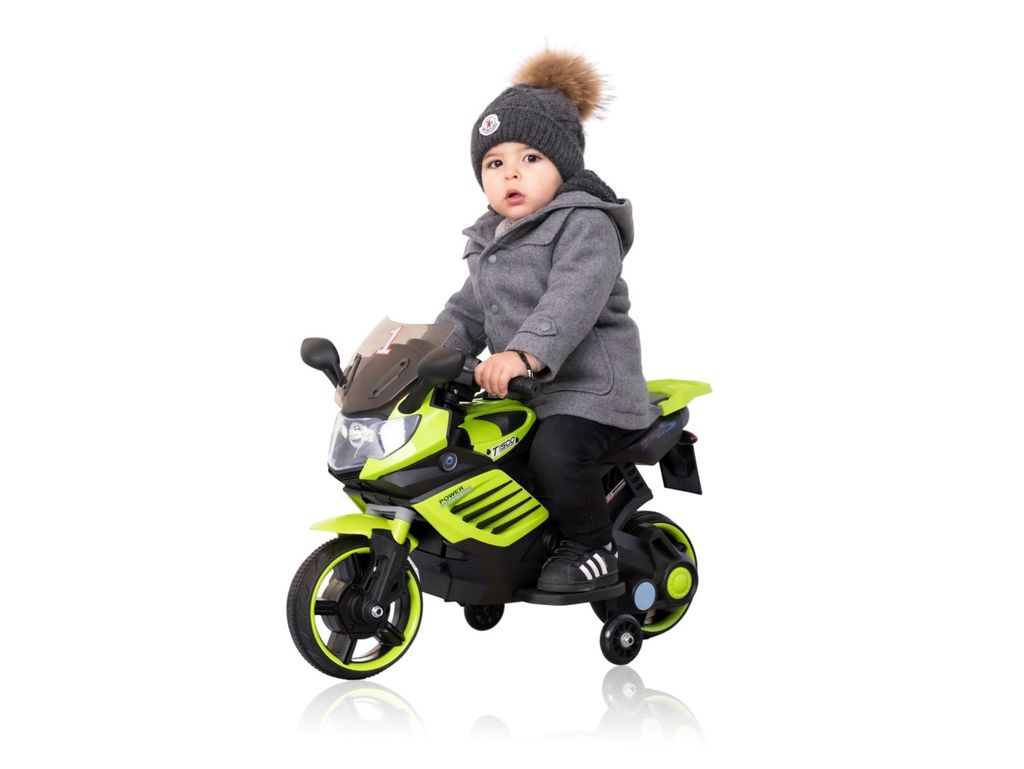 Silber Polizei Kindermotorrad mit Akku Kinderfahrzeug Elektro Motorrad T09 