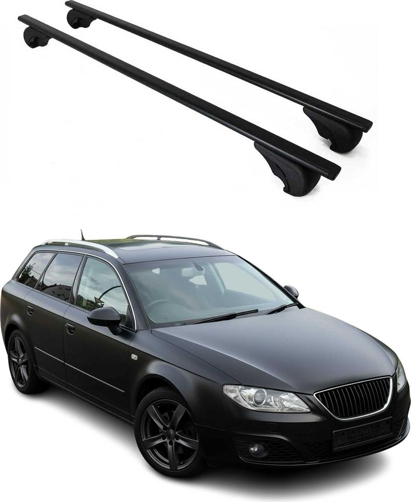 Dachträger Grundtäger für Seat Exeo 2008-2013 75kg Metall Schwarz 2 tlg