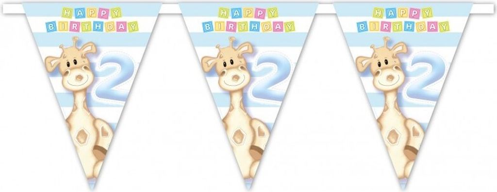 2. Geburtstag Giraffe Junge Wimpelkette