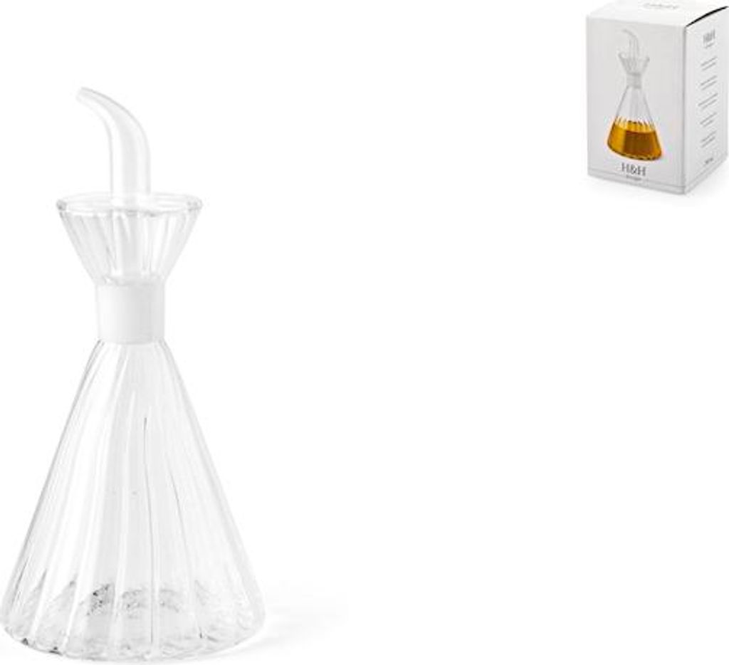 Torsè Ölflasche aus transparentem Borosilikatglas, 290 ml.