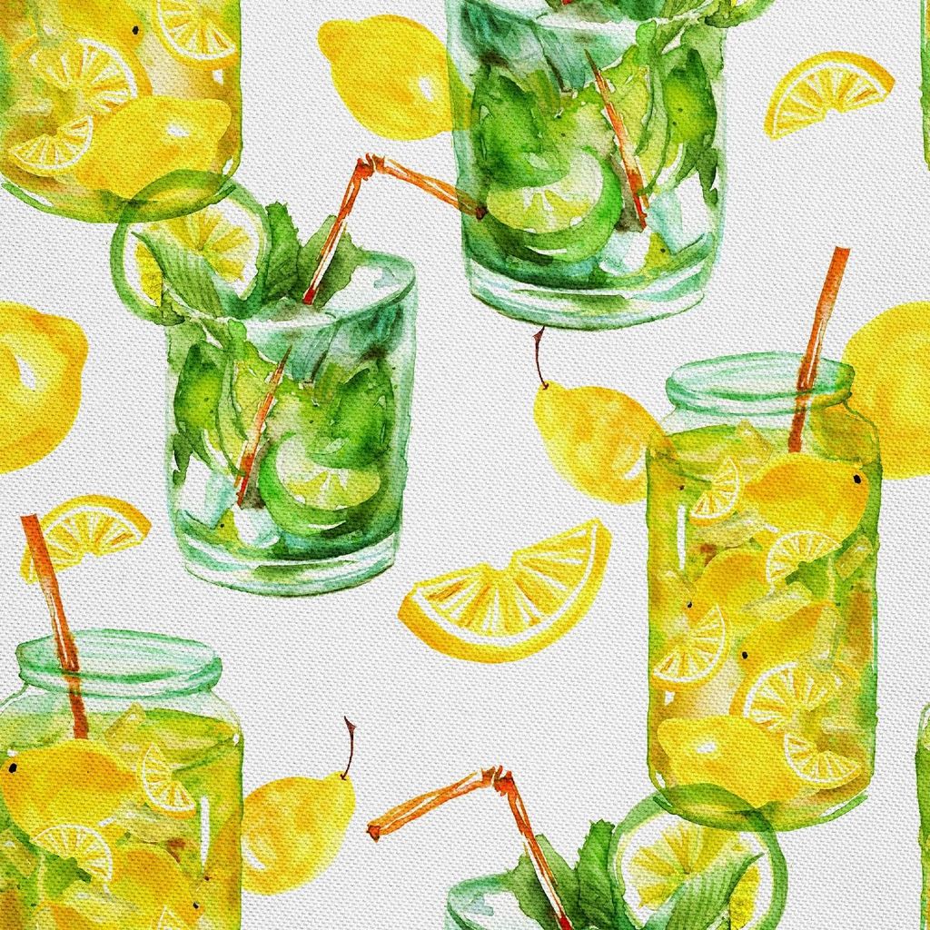 OUTDOOR DEKOSTOFFE OXFORD - Motiv Limonade Aquarell