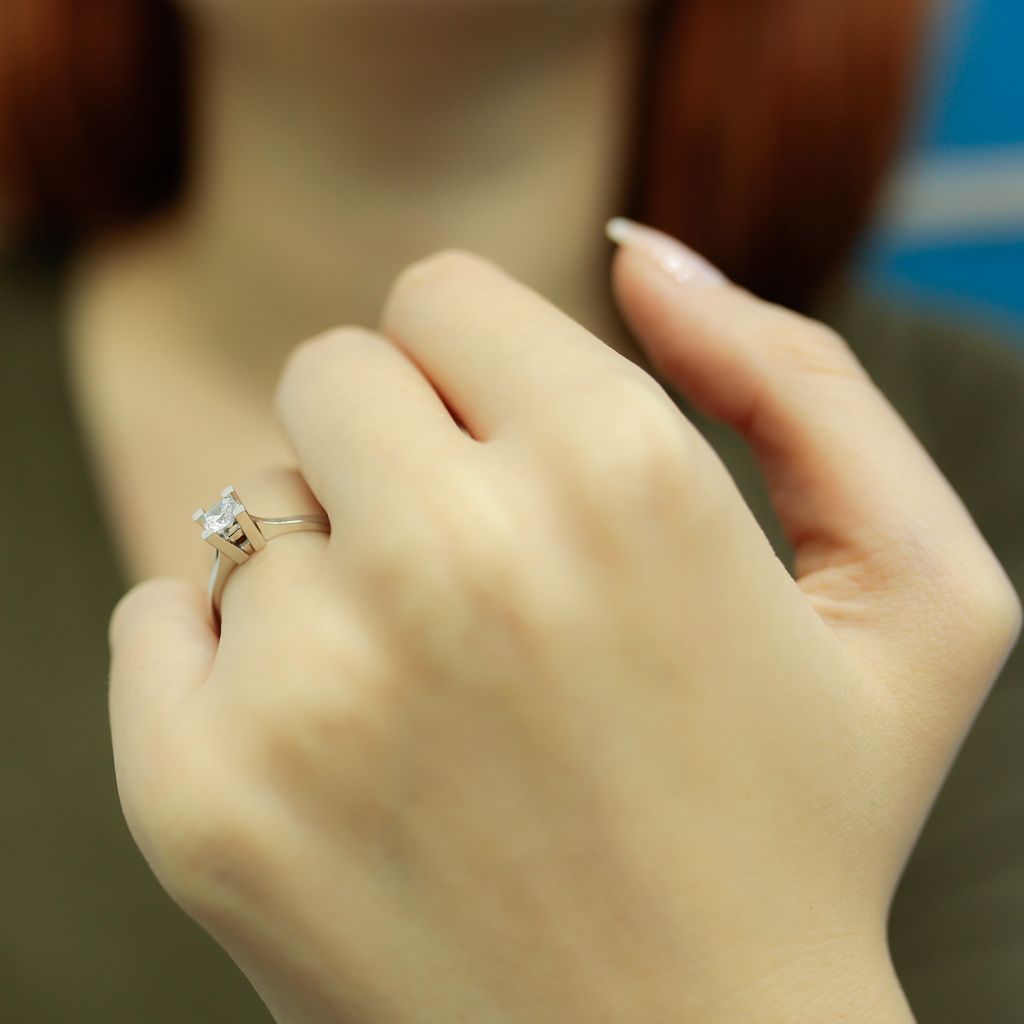 0,33 Carat Diamant Solitär Ring Meisterwerk 14 Karat Weißgold