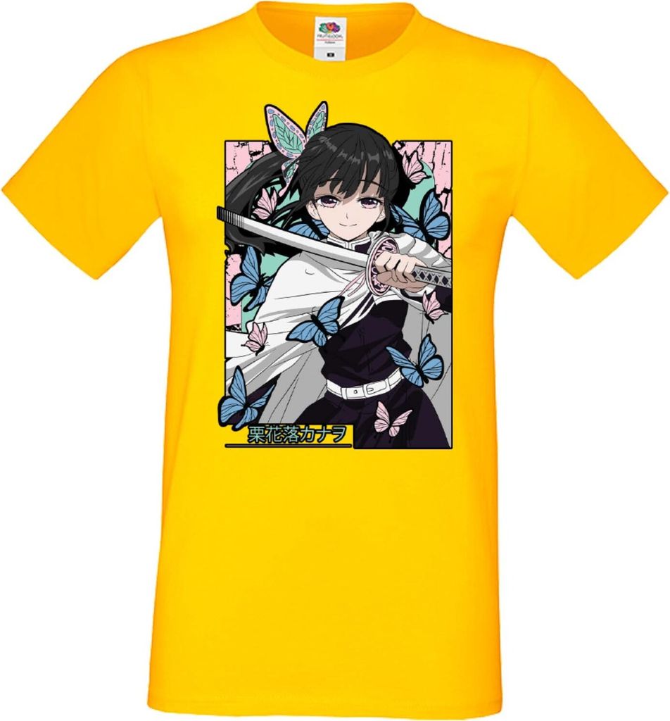 Herren T-Shirt Anime Manga Demon Anime Slayer Kanao Tsuyuri 01 Kanao, Man L / Gelb