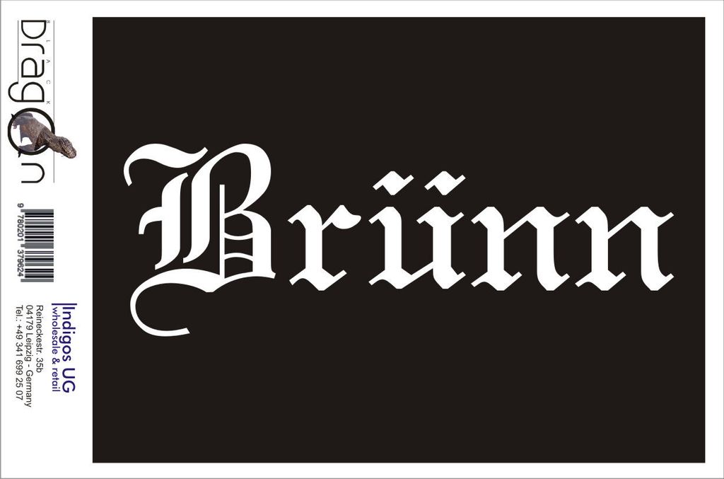Aufkleber / Autoaufkleber - JDM / Die cut / Auto / OEM - Stadt Brunn - 200x70mm gold - Heckscheibe / Heckscheibenaufkleber