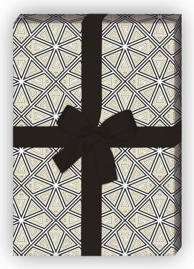 Edles Jugendstil Geschenkpapier Set mit grafischem Blüten Produktbild 