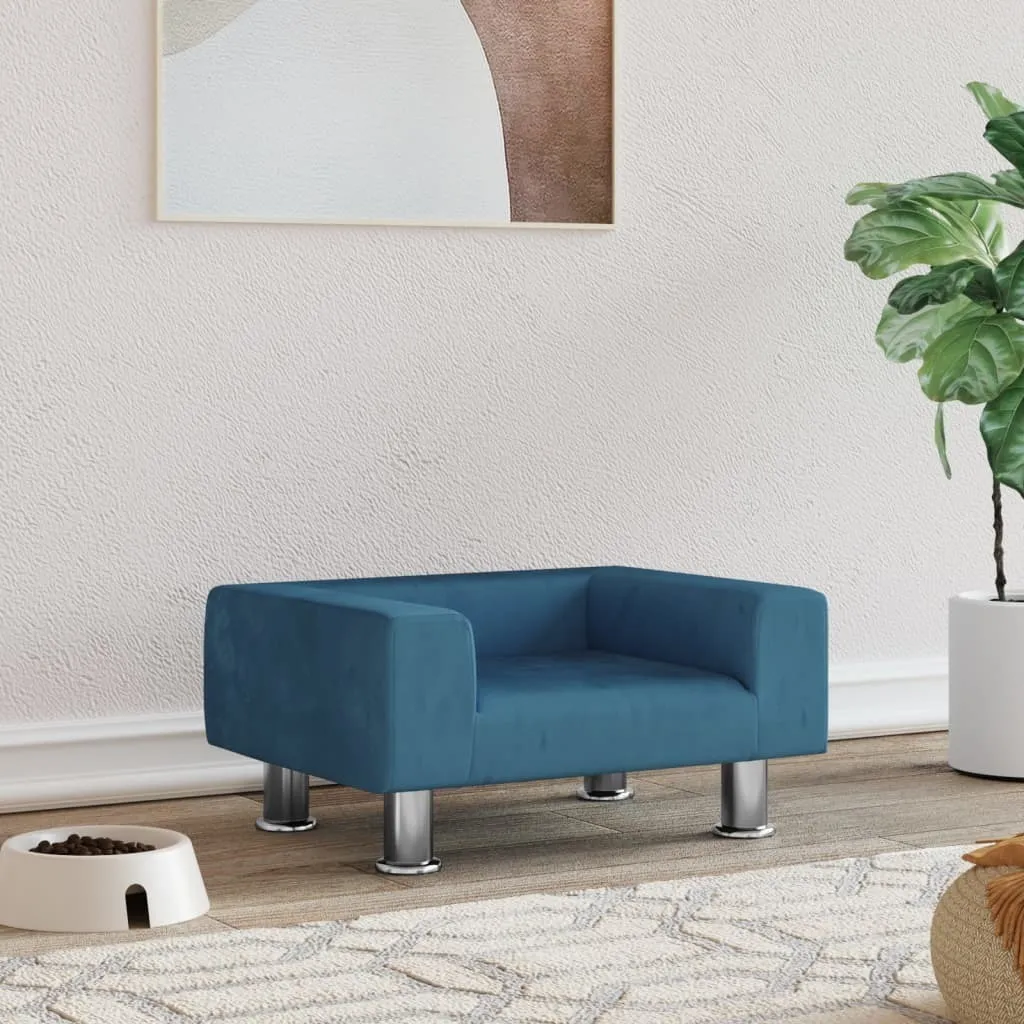 Letto per Cani Blu 50x40 cm in Velluto | Cuccia Lusso The Living Store