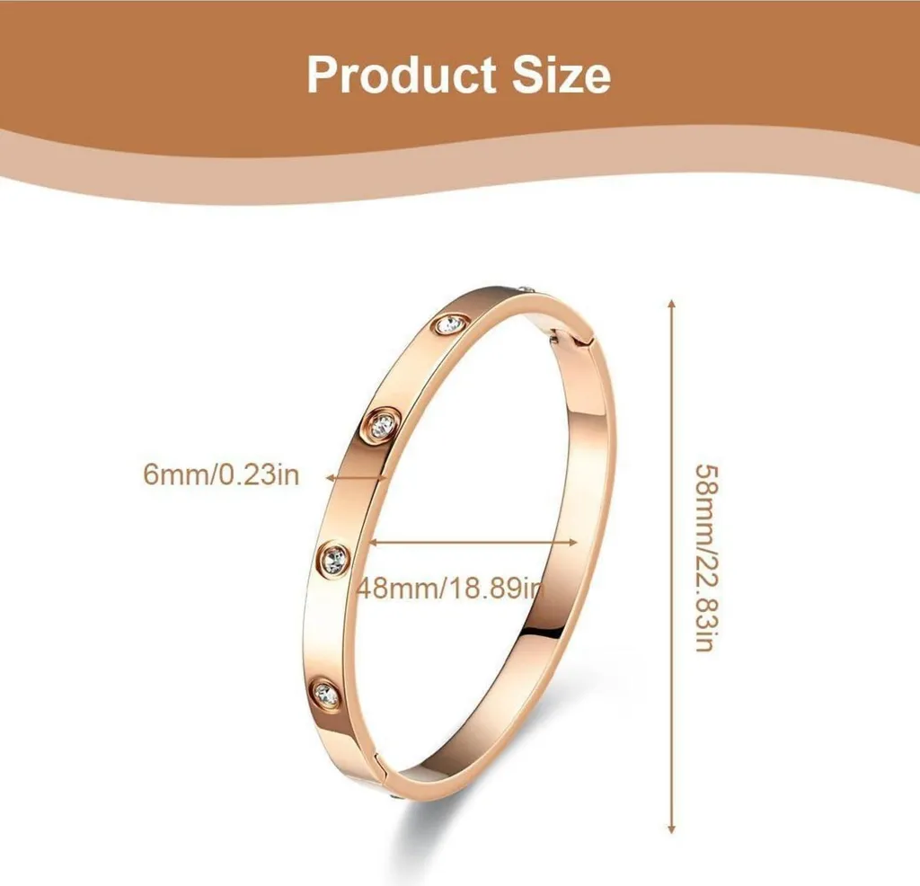 Bracelet Femme NTRUXZP en Acier Inoxydable et Zirconia Doré Rose 6mm - 2