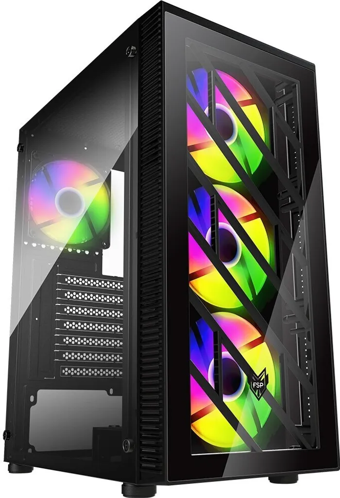 FSP CMT192 Boîtier PC Gamer RGB Moyen Tour ATX Noir Edition Retail