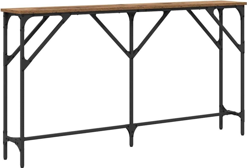 Konsolentisch Altholz 140 x 23 x 75 cm Schichtholz und Metall