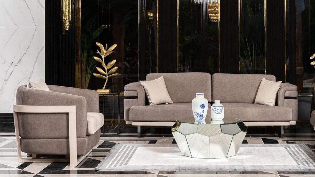 Sofagarnitur Sitzpolster Set Wohnzimmer Möbel Einrichtung 3+1 Sitz Couchen Sofa
