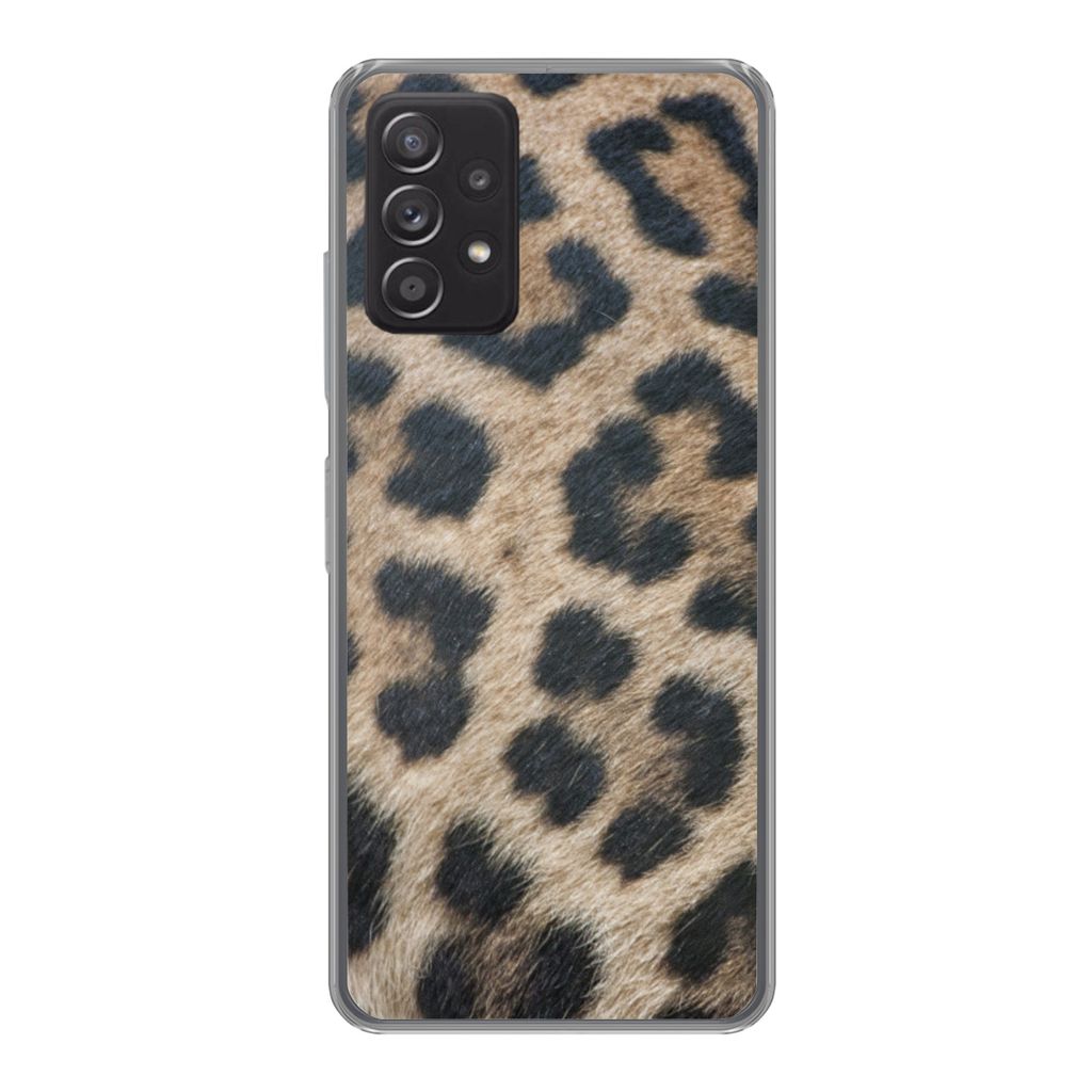 MuchoWow Handyhülle Schutzhülle Hülle für Samsung galaxy a73 Leopardenmuster Silikon Softcase Handy Hülle - Handyhülle