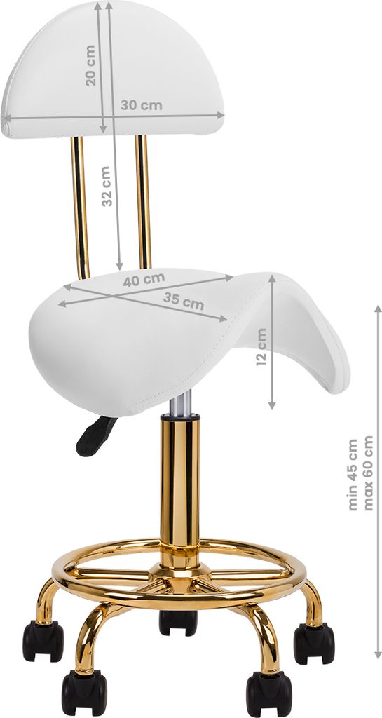 Kosmetikhocker 6001-G gold-weiß Produktbild 6