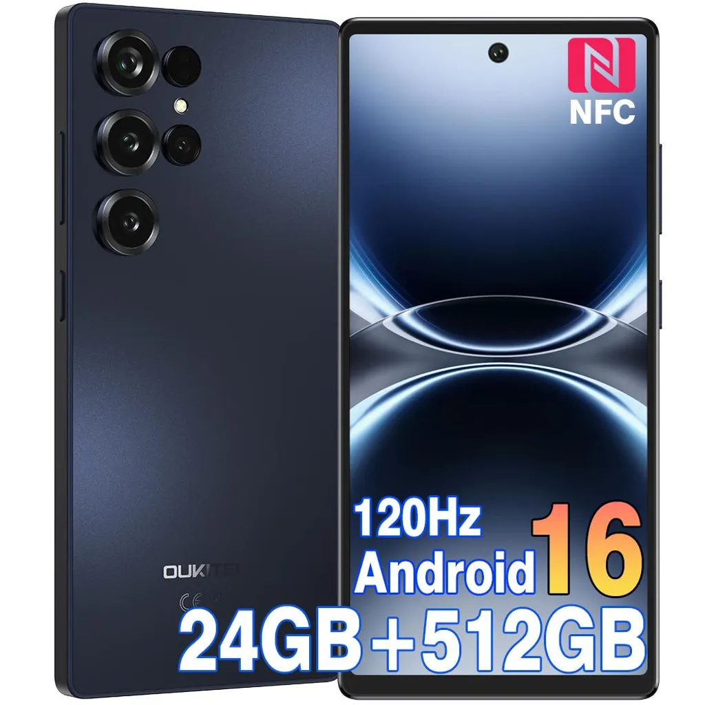 Smartphone 24 Go RAM OUKITEL C66 Android 16 - Batterie 5000mAh et Face ID