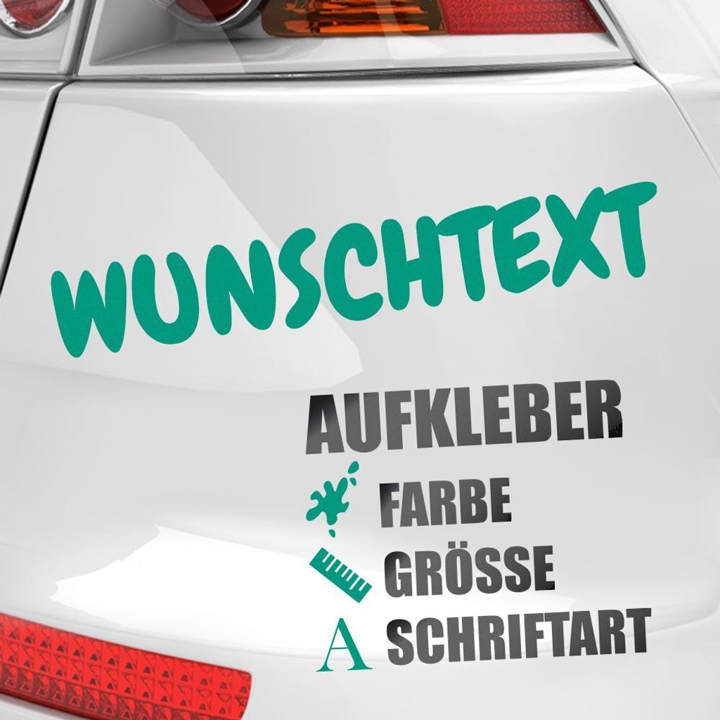 Kiwistar - Autoaufkleber - Wunschtext Aufkleber Buchstaben Zahlen Schriftzug - Namen Spruch selber kleben und gestalten - Aufkleber für Auto Kfz F...