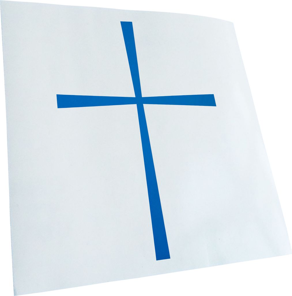 Kiwistar - Autoaufkleber - Byzantinisches Kreuz - Blau - 24x17cm - Aufkleber für Auto, Laptop, Fahrrad, LKW, Motorrad mehrfarbig JDM Decal Racing