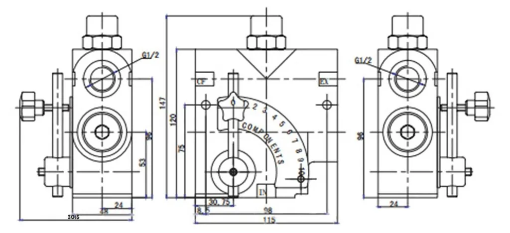 Contrôle précis du débit hydraulique LKF-114 - Stop aux à-coups 30 GPM - 8