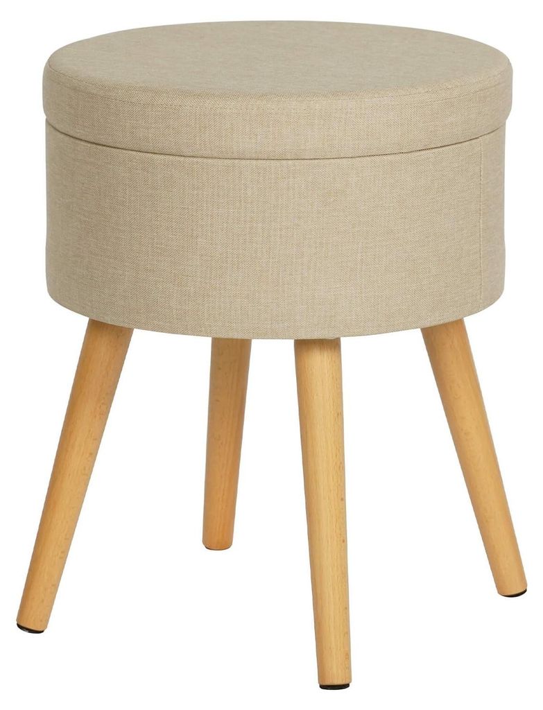 Pouf Rebecca Mobili Tiaré 45x36x36 cm MDF, PET, metallo Immagine del prodotto 