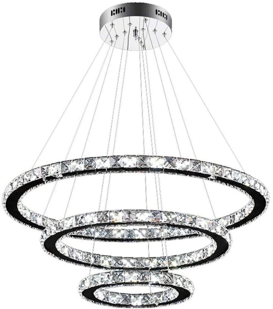 LED Glas Kristall Hängeleuchte Deckenleuchte Deckenlampe Kronleuchter Lampe Ring 