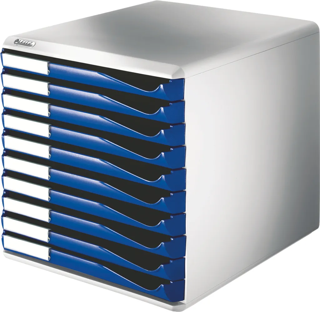 Caisson Leitz 5281-00-35 à 10 tiroirs fermés A4/C4 - Gris/Bleu - 2