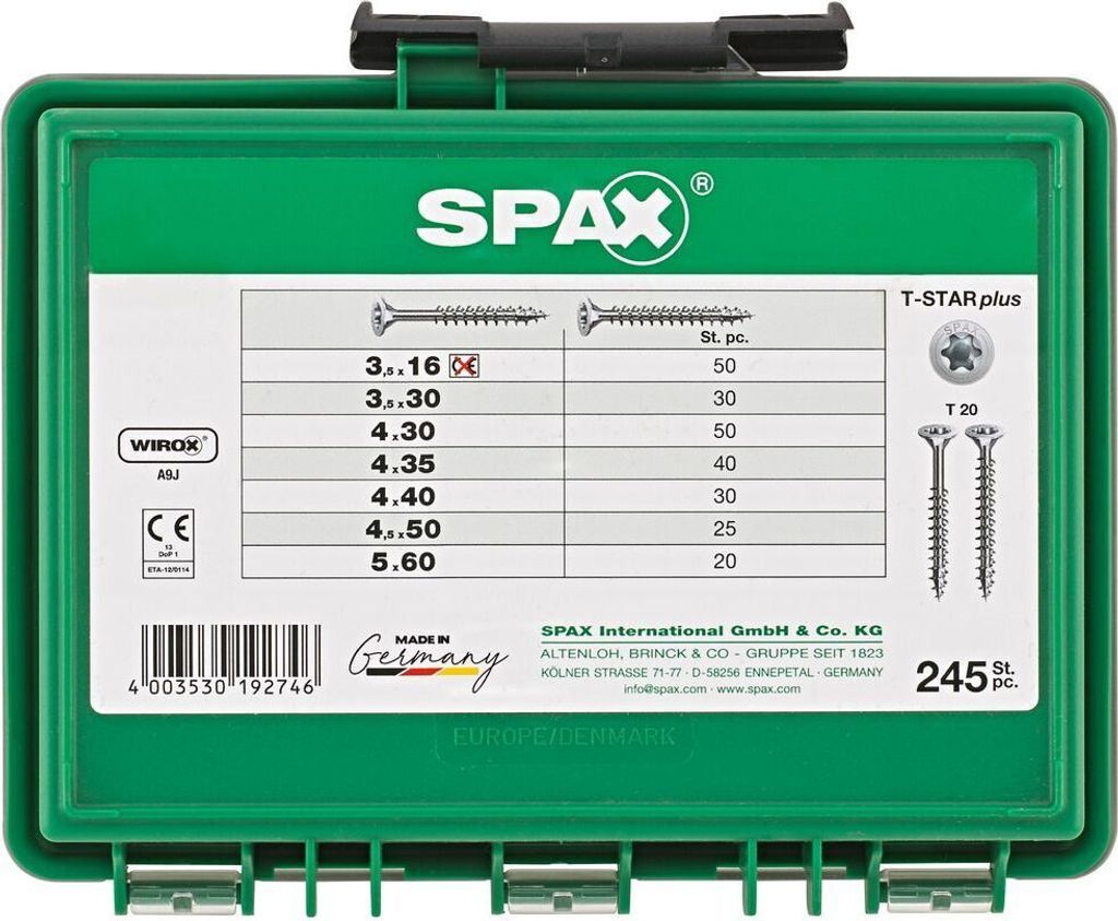 Spax Sortimentskasten Senkkopf TRX - 245 Stk. Produktbild 3