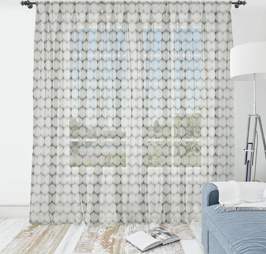 Tapisserie Abstraite Motif Ogee Vert Olive en Satin 180x274 cm ABAKUHAUS