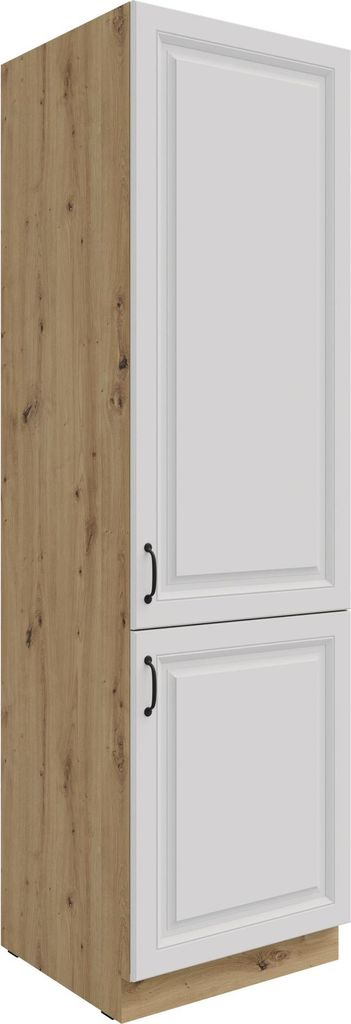 Küchen Hochschrank 60 cm Stilo Weiss + Eiche Artisan Produktbild 