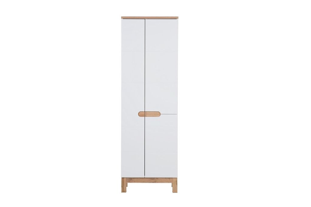 Mobile Bagno Alto 60 Cm Bianco Lucido Moderno 3 Ante Immagine del prodotto 