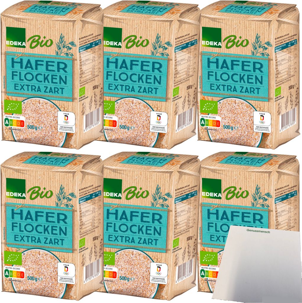 Edeka Haferflocken extra zart 6er Pack (6x500g Packung) + usy Block