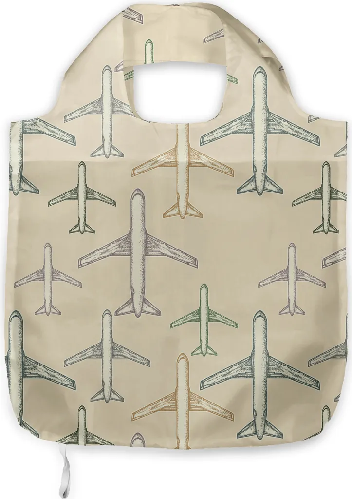 Borsa Shopping ABAKUHAUS Jet Airliner - Design Aerei Multicolore