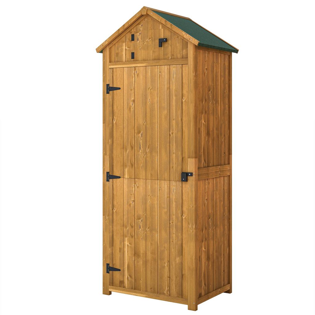 Outsunny tuinkast, tuinhuisje met legplanken, asfalt dak, Productafbeelding 
