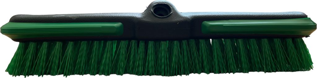 Waschbürste mit Durchlauf, harte Borsten, Aufsatz ca. 31,5 x 7 x 6 cm, Grün