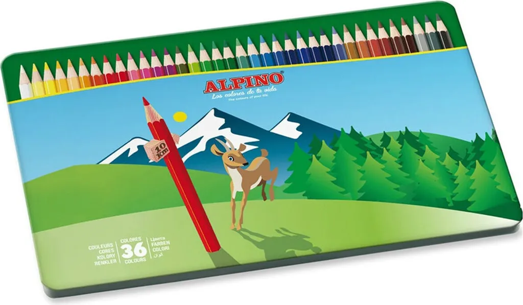 Crea con Alpino: 36 Matite Esagonali in Metallo - Mina 3mm Premium