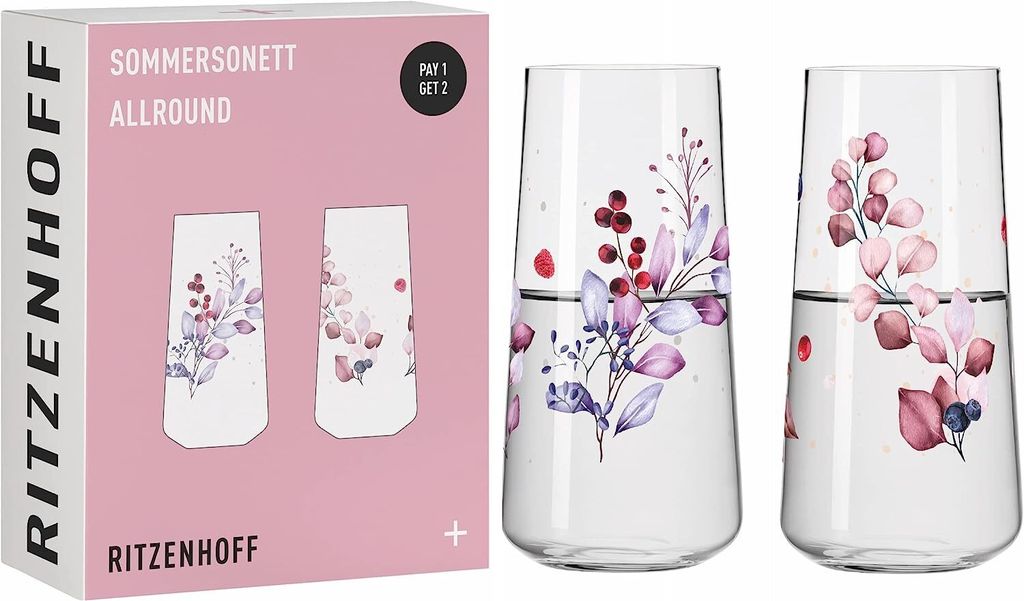 Ritzenhoff Universalglas 2er-Set Sommersonett F23, Carolin Immagine del prodotto 
