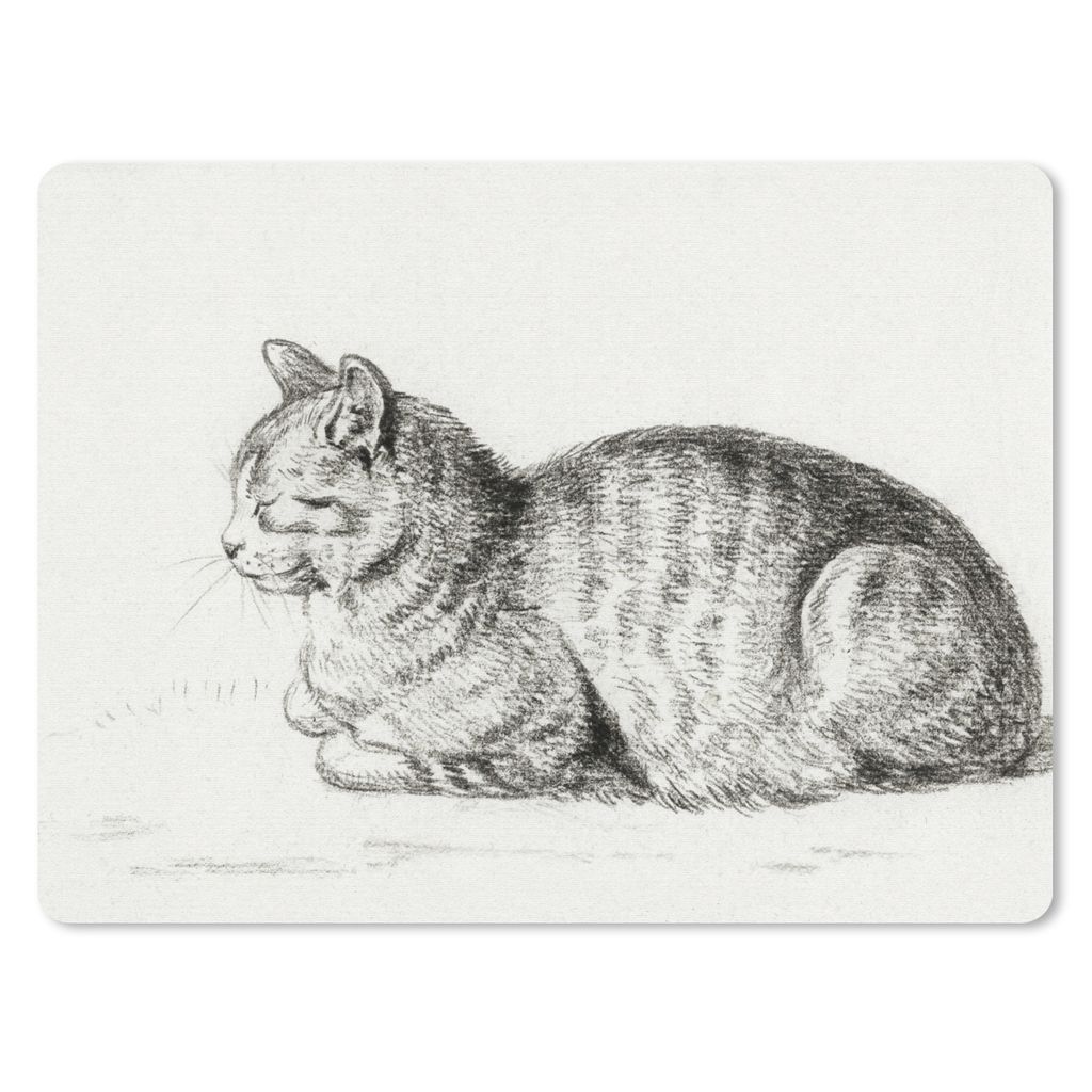 MuchoWow® Mauspad Mousepad Liegende Katze - Gemälde von Produktbild 