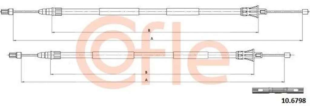 Câble de Frein à Main COFLE 10.6798 pour Renault Scenic OE 7701478158