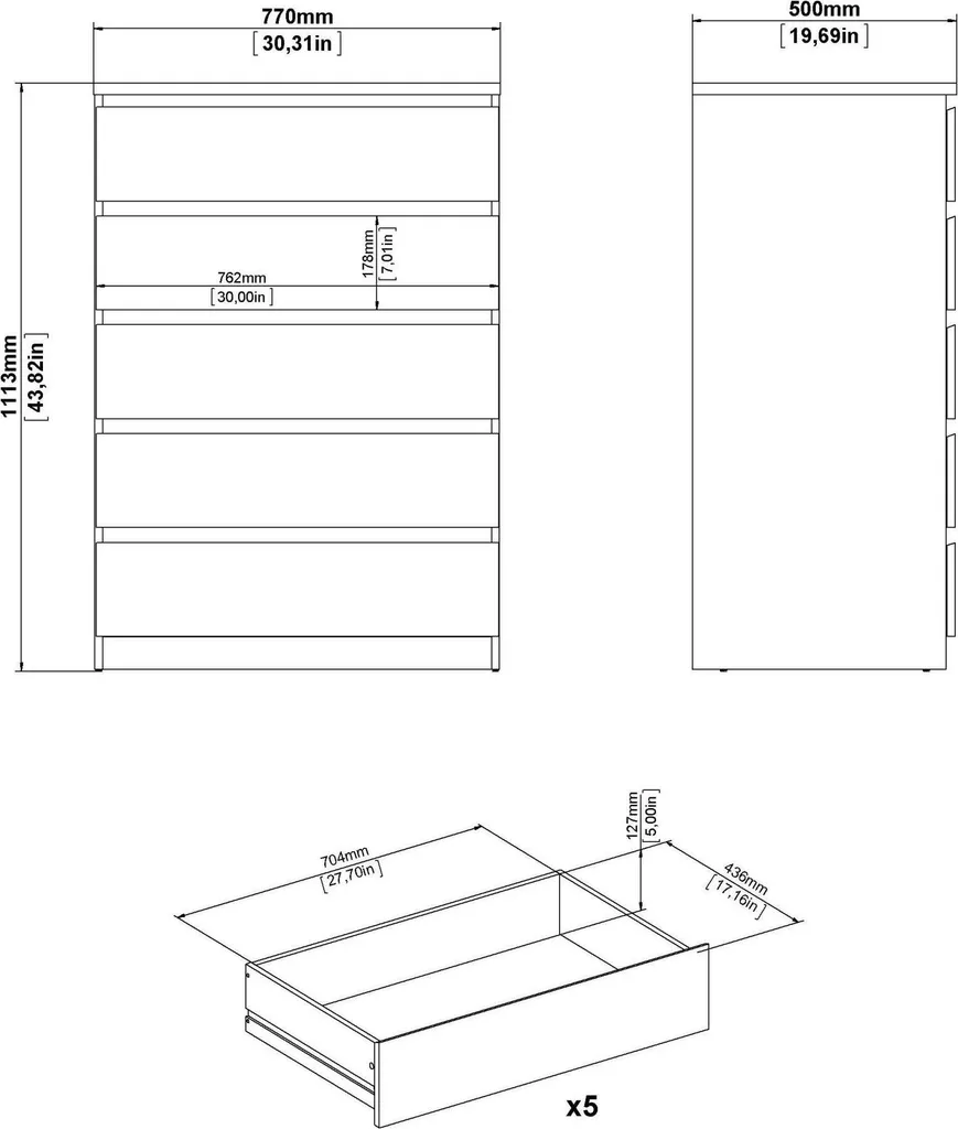 Commode de chambre Ansel beige, idéal pour optimiser les petits espaces - 6
