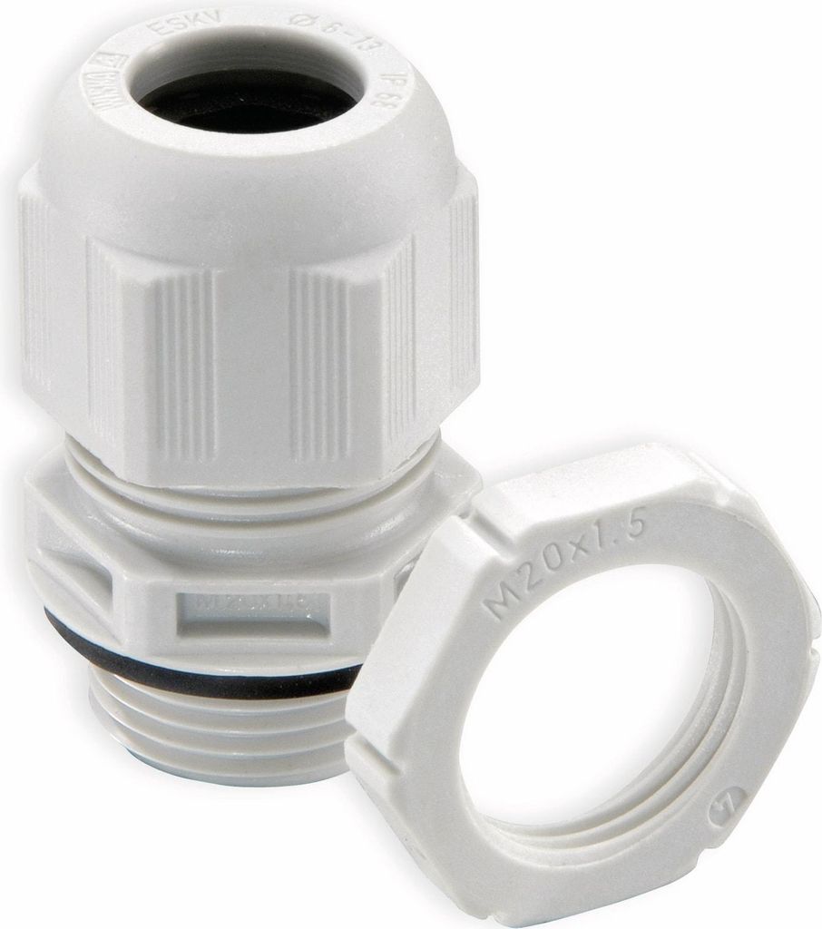 WISKA Kabelverschraubung, 10066526, ESKV-SET 20, M 20x1,5, metrisch, Lichtgrau