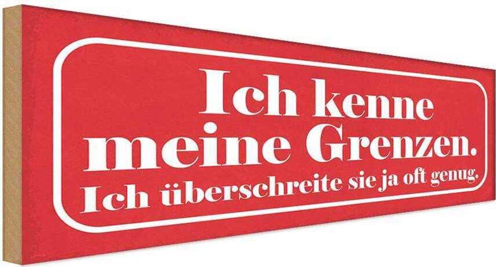 vianmo Holzschild 10x27 cm kenne meine Grenzen überschreite Spruch Zitat