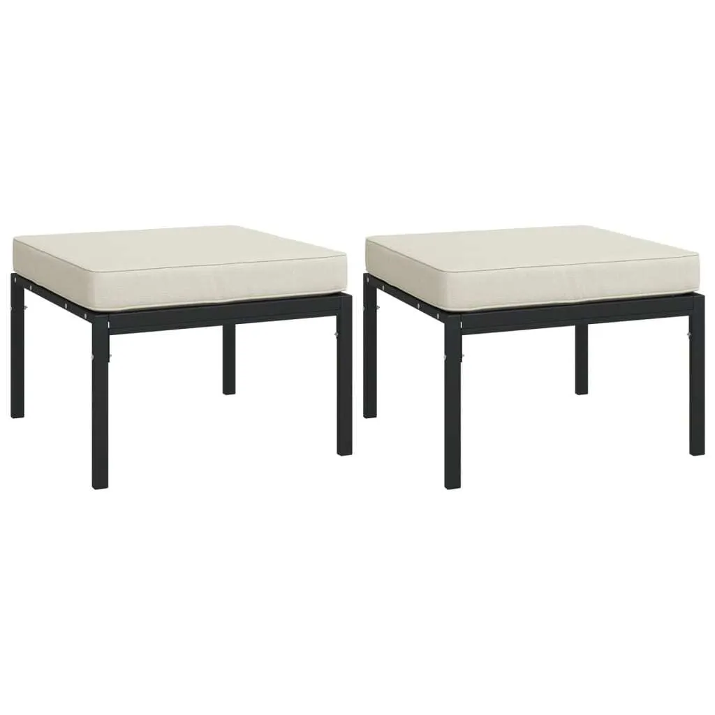Tabouret jardin vidaXL acier stable et coussin sable anti-affaissement