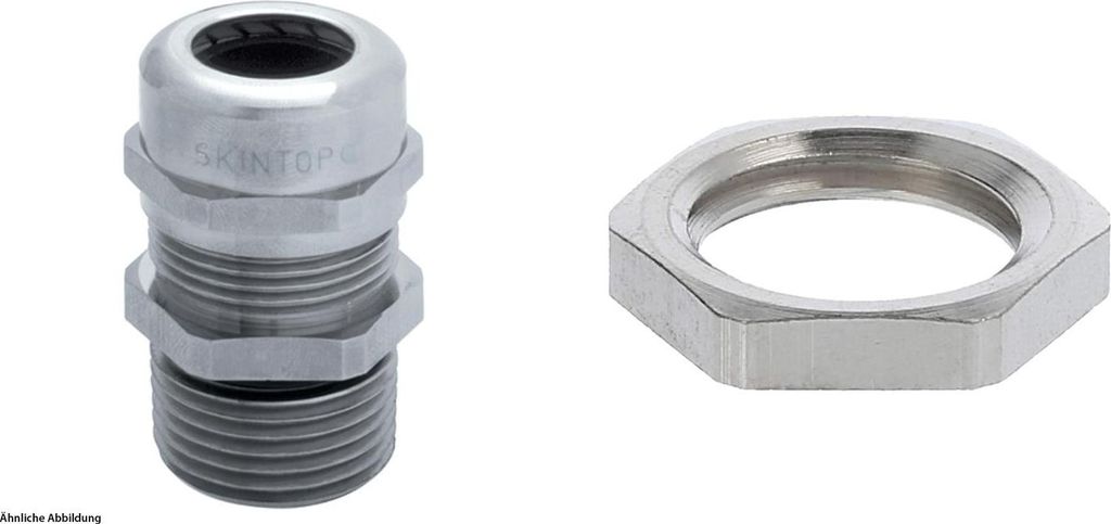 LAPP Verschraubung mit Gegenmutter M12x1,5 lang Messing (CuZn) vernickelt Gewindelänge 12,0mm - 1 Stück