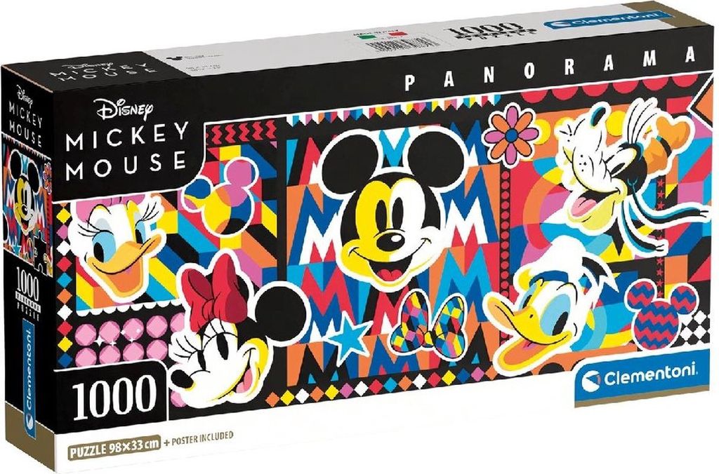 Clementoni Panorama Puzzel Disney Mickey Mouse 1000 Stukjes Produktbild 