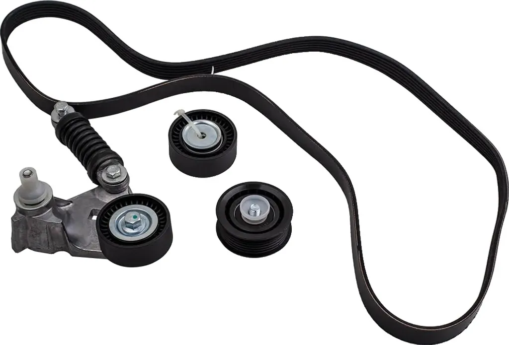 Kit di tensionamento della cinghia della ventola dell'alternatore, adatto per Jaguar X-Type 2003-2009, include puleggia tenditore e pulegge della cinghia, lunghezza 1640 mm