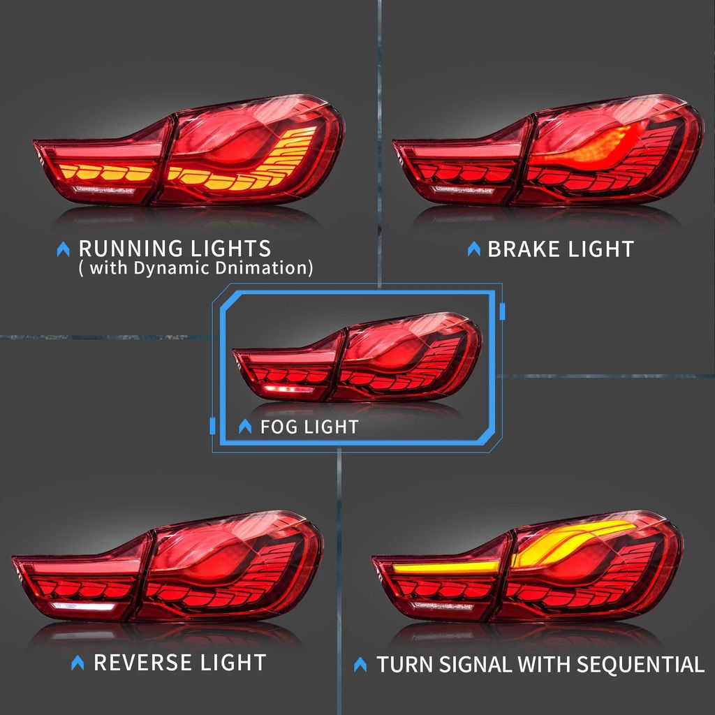 Set LED Rückleuchten Set Rot dynamische Blinker OLED Funktion