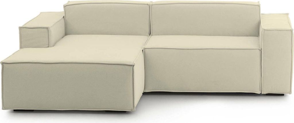 Festes Sofa Dcagnan, Großes modulares 2-Sitzer-Sofa mit linker Halbinsel, 100% Italy, Modernes Sofa aus Stoff, Cm 240x170h70, Beige
