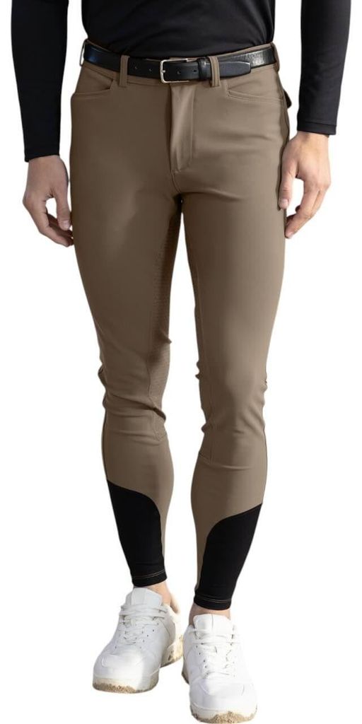Maximilian Equestrian Reithose Herren Full-Grip Performance Herrenreithose Nougat L