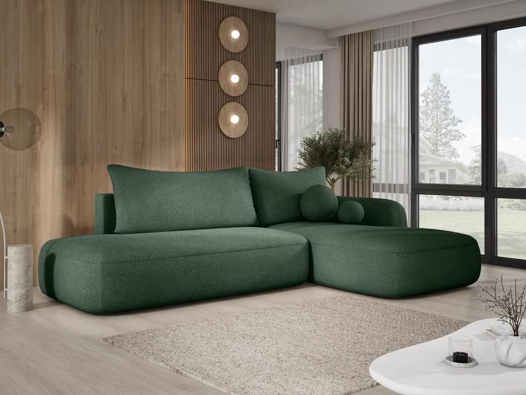 DomoHome Ecksofa BABU Mit Bettfunktion – Moderne Polsterecke Für Wohnzimmer Funktionales Schlafsofa Im Stoff NOW OR NEVER Größe: 300x105x60cm,...